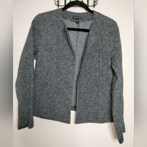 Eileen Fisher (Size S) Gray Organic Cotton Blend Open Front LS Cardigan Jacket